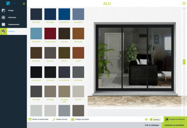 Configurateur de fenêtres et portes-fenêtres PVC aluminium et bois