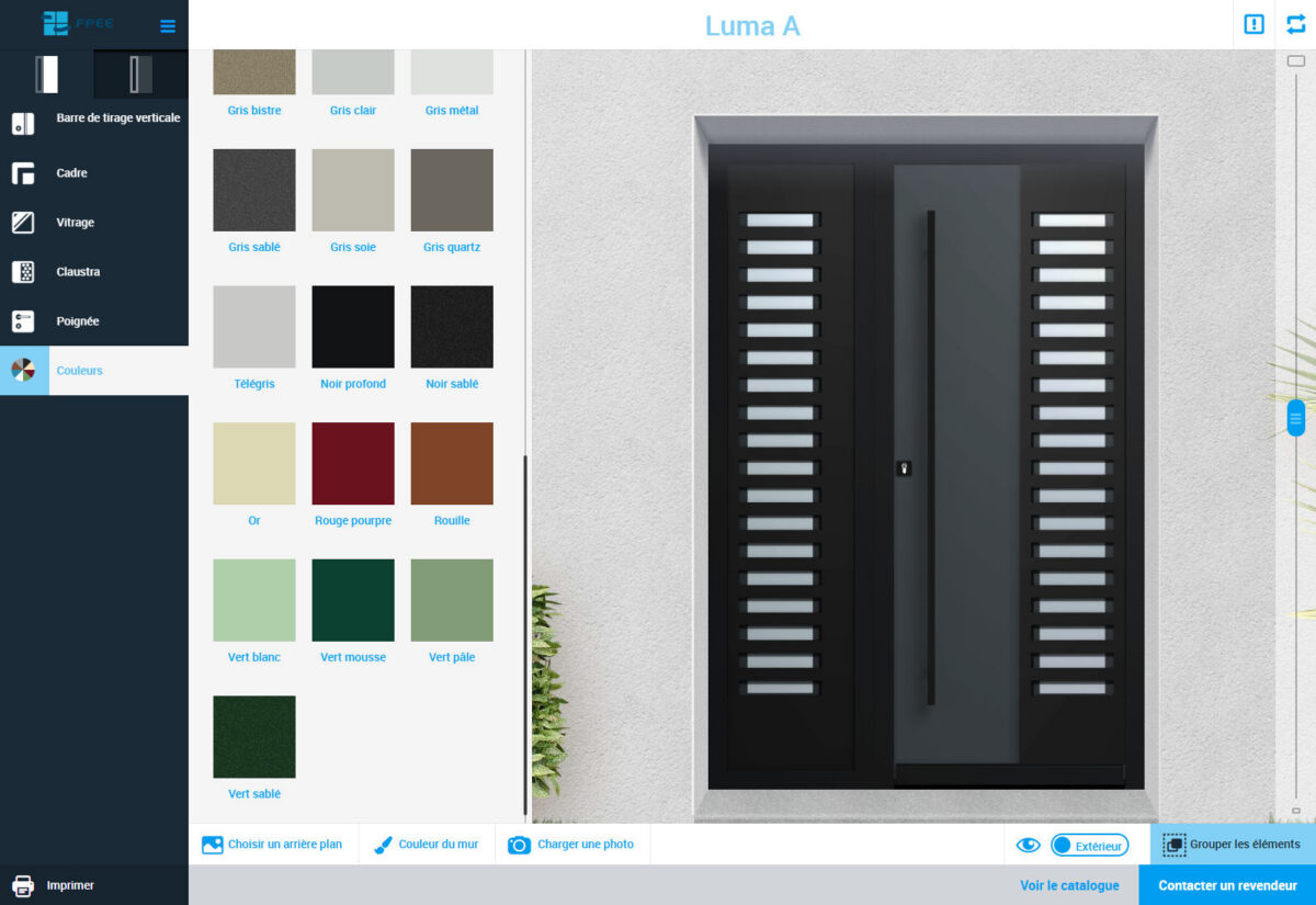 Configurateur de portes d'entrée pvc aluminium et bois