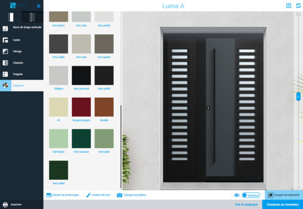 Configurateur de portes d'entrée pvc aluminium et bois