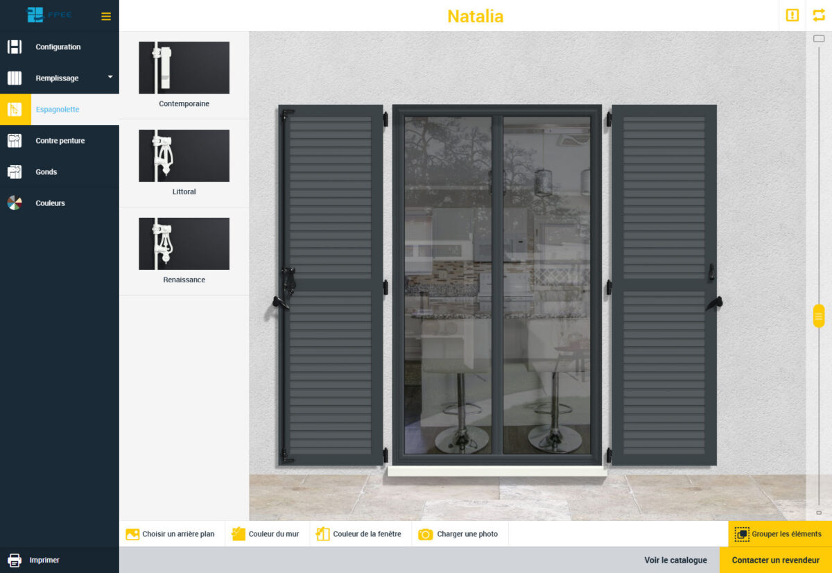 Configurateur de volets battants et aluminium PVC et aluminium