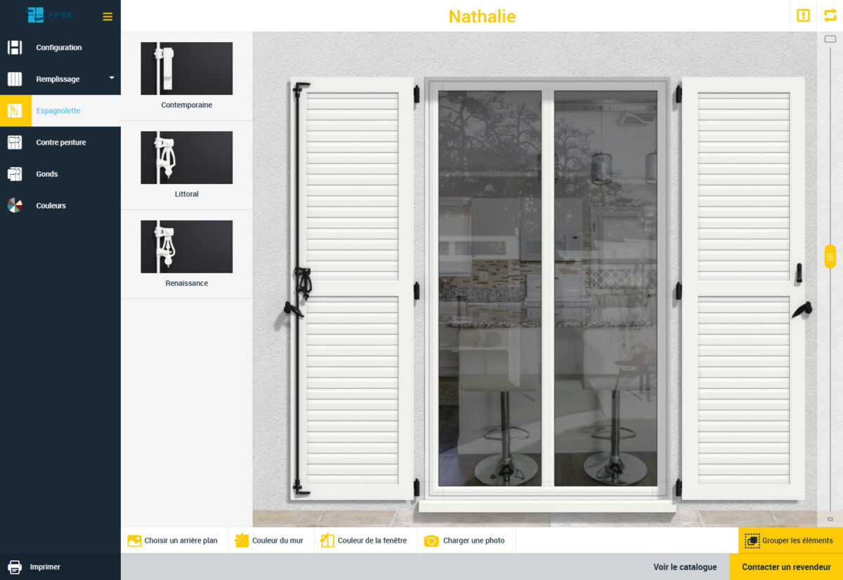 Configurateur de volets battants et coulissants en aluminium et pvc