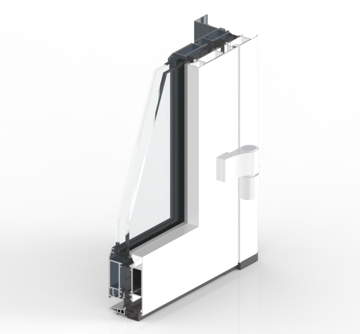 Coupe technique Porte tertiaire aluminium