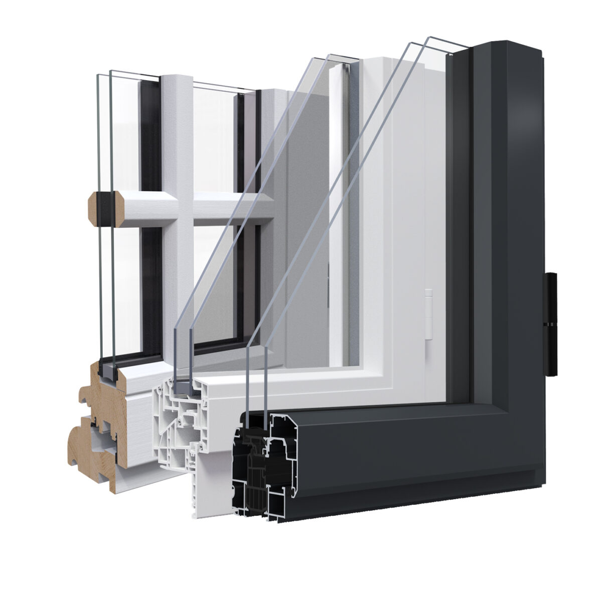 Gamme de fenêtres PVC aluminium et bois