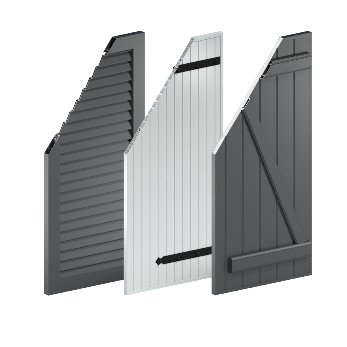 Gamme de volets battants et coulissants en aluminium ou PVC