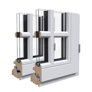 Gammes de fenêtres et portes-fenêtres Bois 58 mm et 68 mm en Chêne de France ou Bois exotique