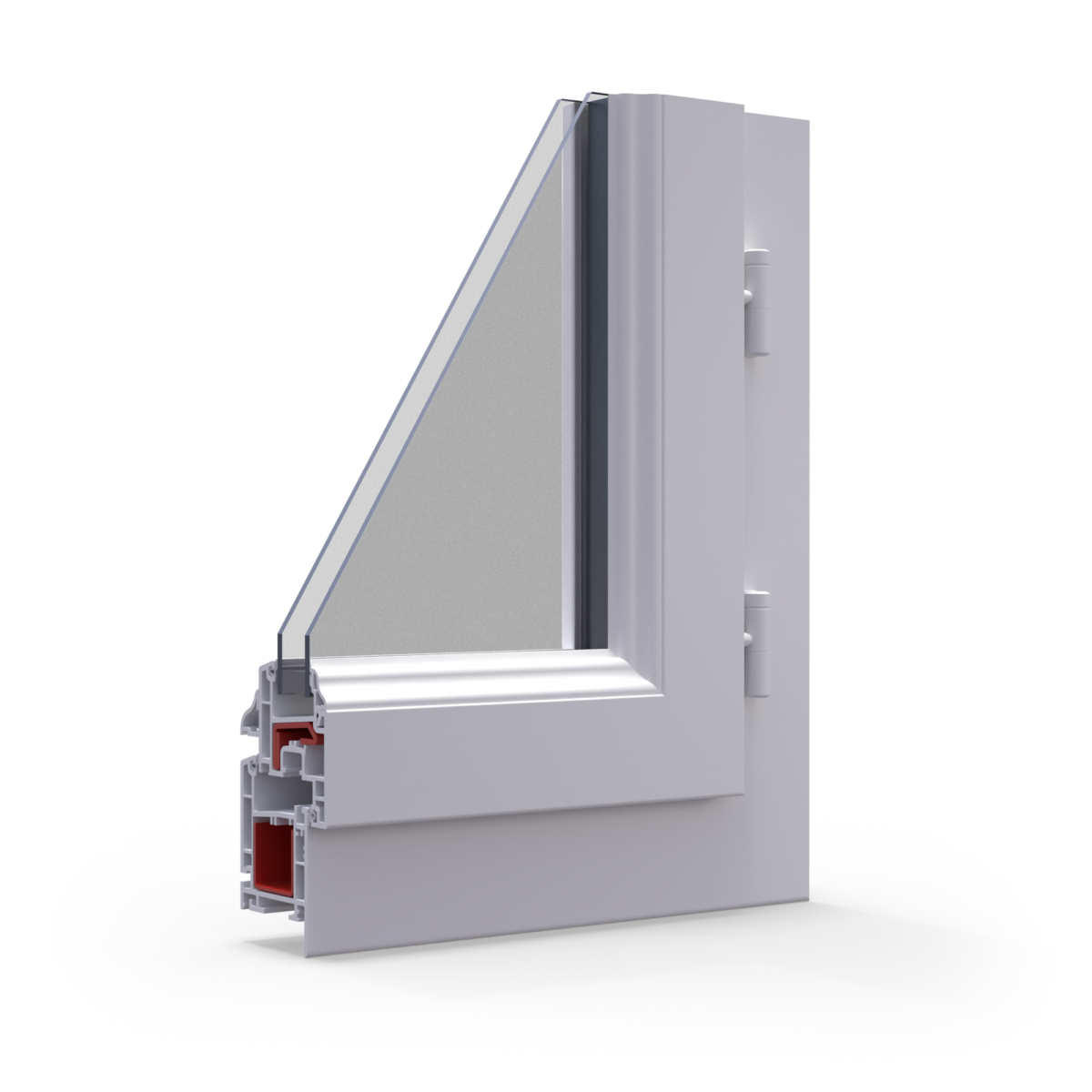 Coupe technique fenêtre PVC Prélude 60 mm
