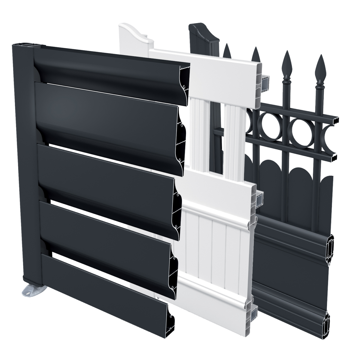 Gamme de portails battants et coulissants en aluminium ou PVC