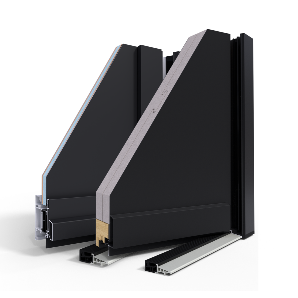 Gamme de portes d'entrée ALU à panneaux et Monobloc aluminium