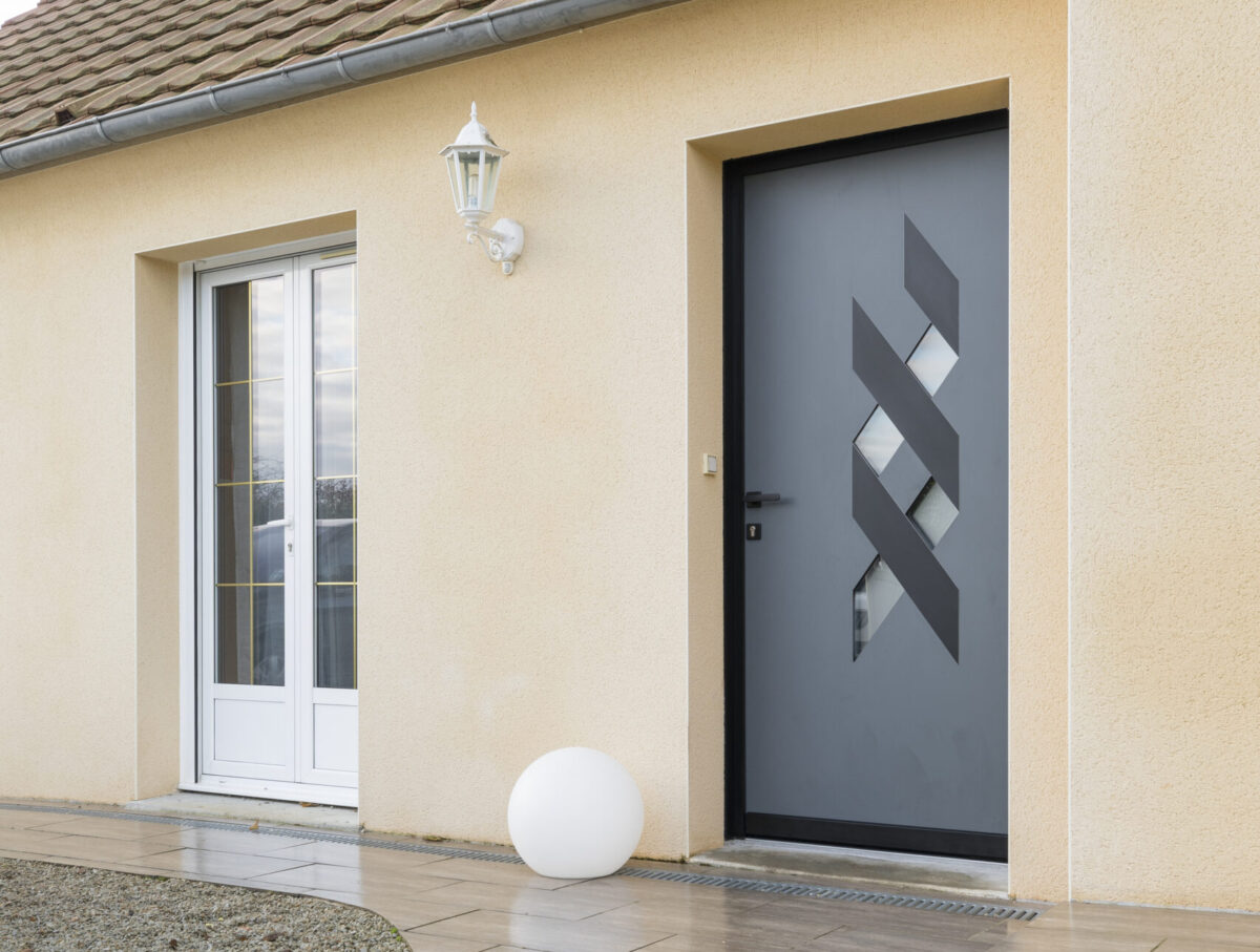 Porte d'entrée ALU Monobloc ADN coloris Gris basalte RAL 7012