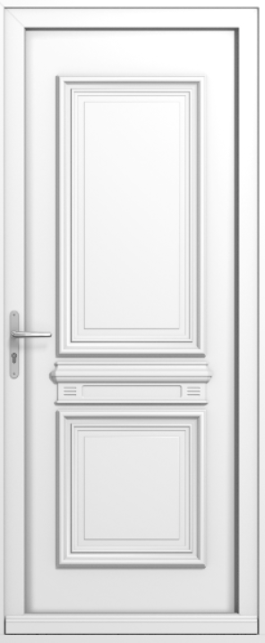 Porte d'entrée PVC à panneaux modèle Saline pleine